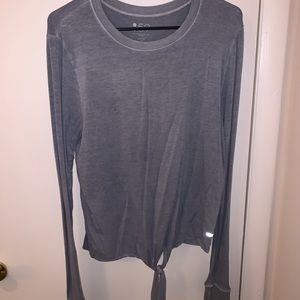 Athleisure tie front top